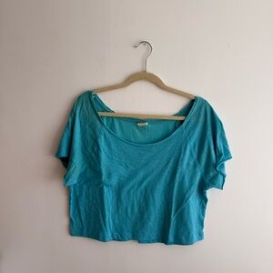 Victoria's Secret Turquoise Cropped Scoop Neck Top